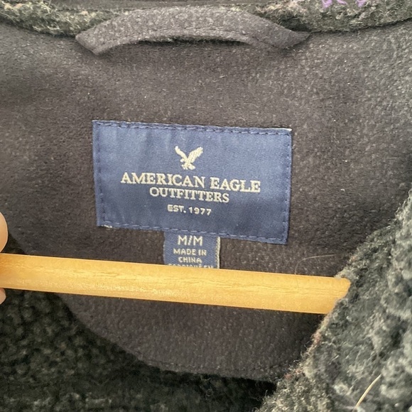 American Eagle Faux Suede Moto Jacket, black, size M - Picture 3 of 7